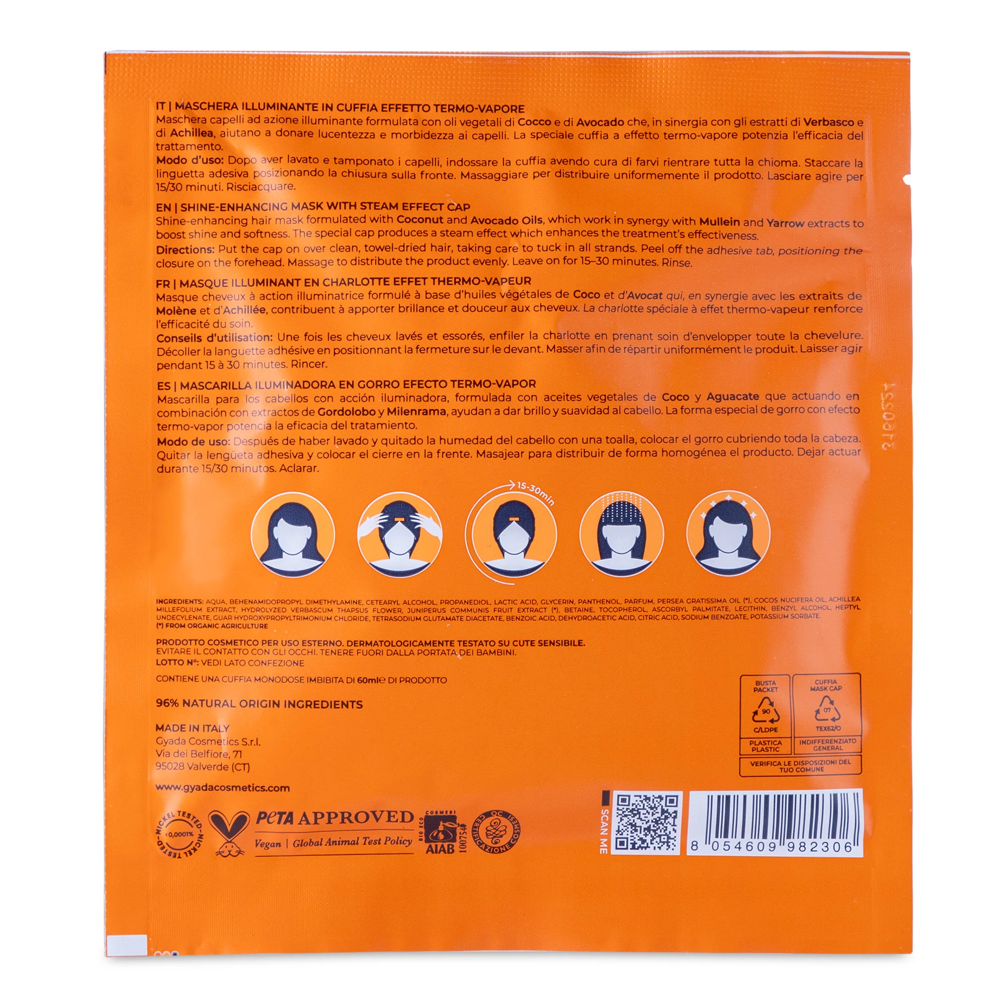 Maschere Capelli in Tessuto Maschera Illuminante In Cuffia Effetto Termo-Vapore - Maschera Illuminante Capelli