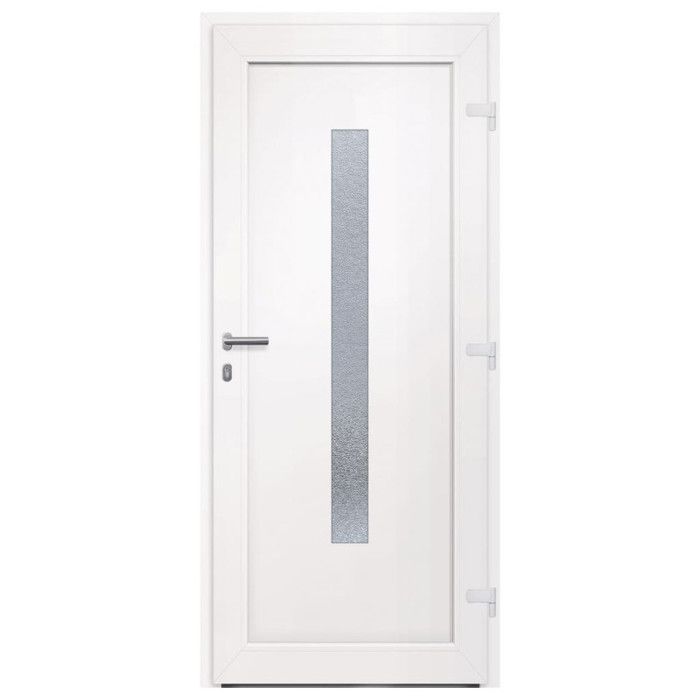 Puerta de entrada vidaXL blanca 88x200 cm PVC 3157079