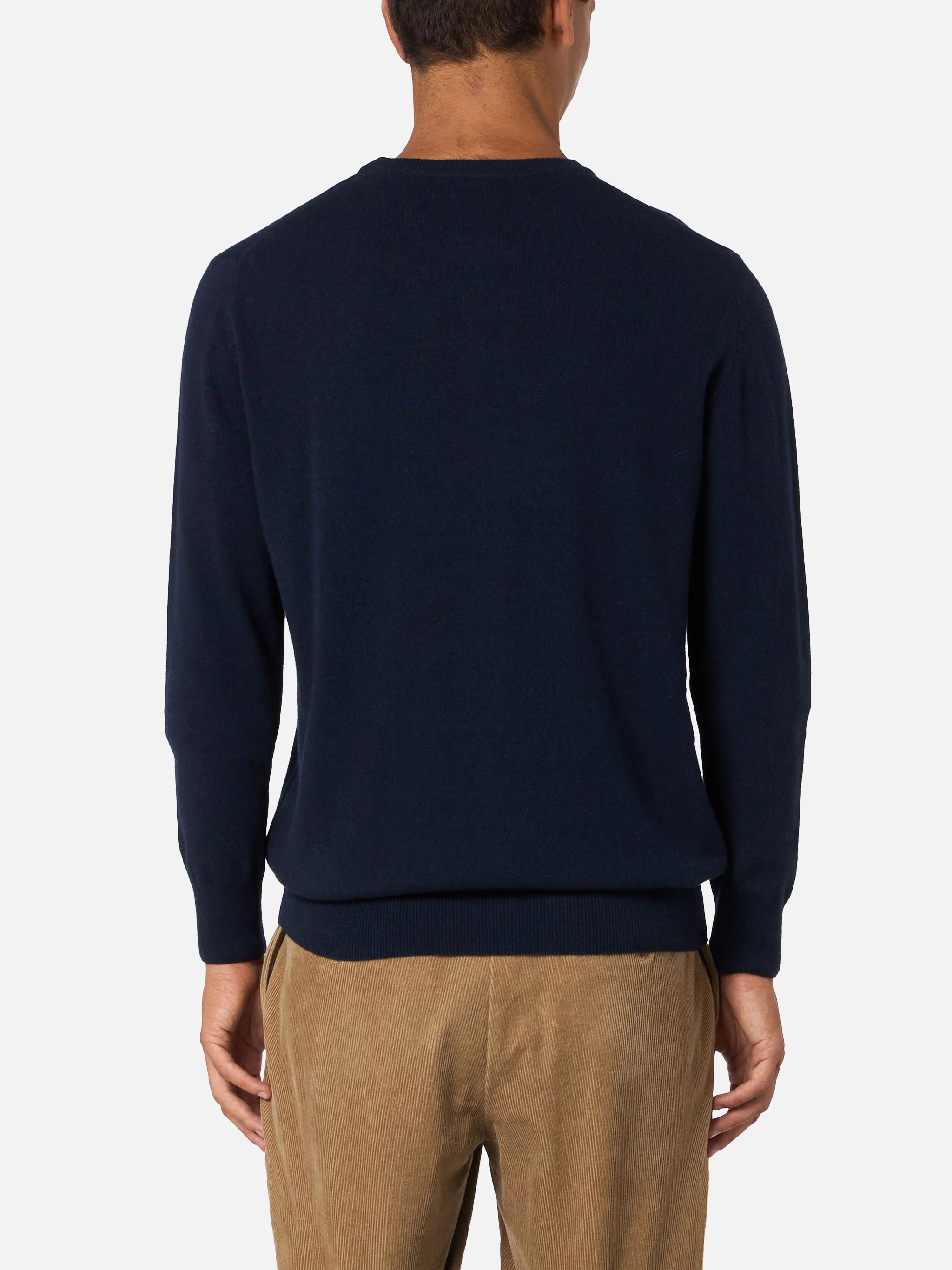 Heron Light herentrui met ronde hals in marineblauw en de tekst 
