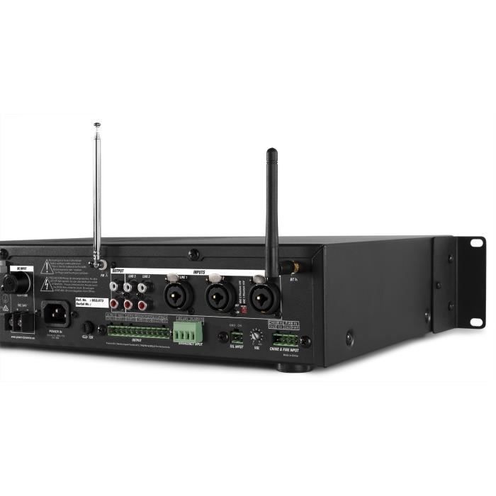 Power Dynamics PDV360MP3 - 100V 4 Zone Mixer Amplifier, 360W, FM/BT/USB/SD/MP3