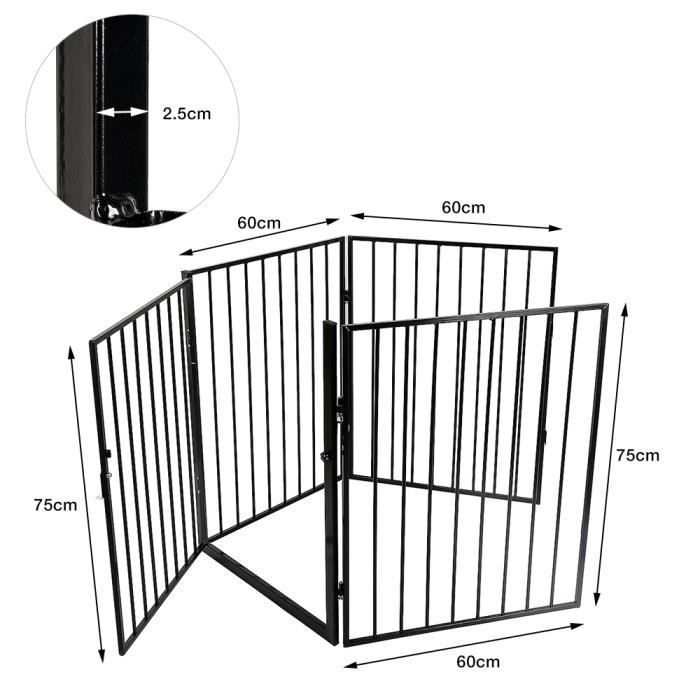 Willonin® 240 cm Kaminschutzgitter - Schwarz - Verstellbar - Kaminschutzgitter