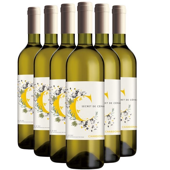 Les Vignerons du Sommiérois Pays d'Oc Secret de Cépage Chardonnay 2025 - Witte wijn uit Languedoc-Roussillon (6x75cl)