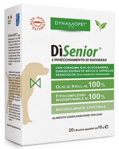 DYNAMOPET DìSenior 20 sachês de 10 ml, suplemento alimentar para cães
