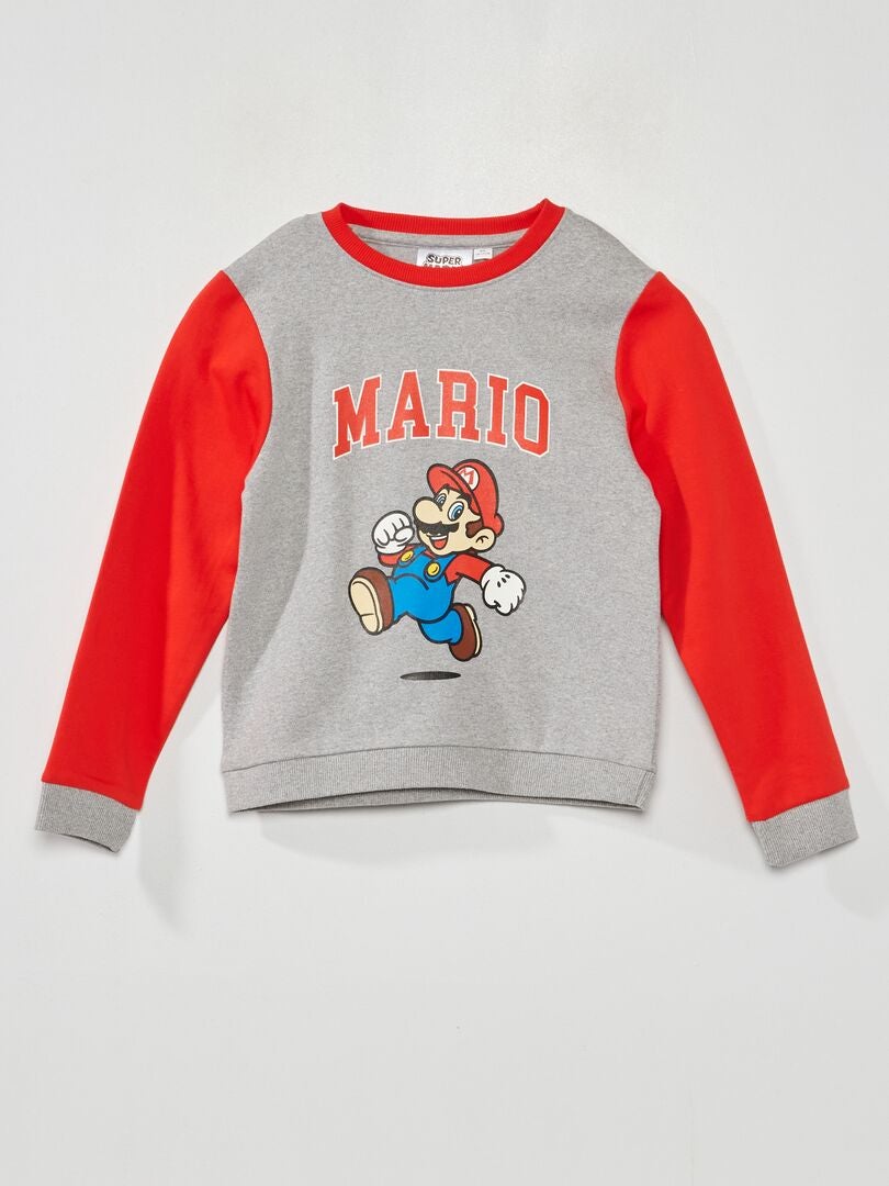 Sudadera Mario de tejido polar - gris rojo