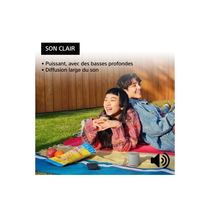 Altavoz Bluetooth portátil - SONY - SRS-XB100 - 16 horas de autonomía - Resistencia al agua IP67 - Sonido potente