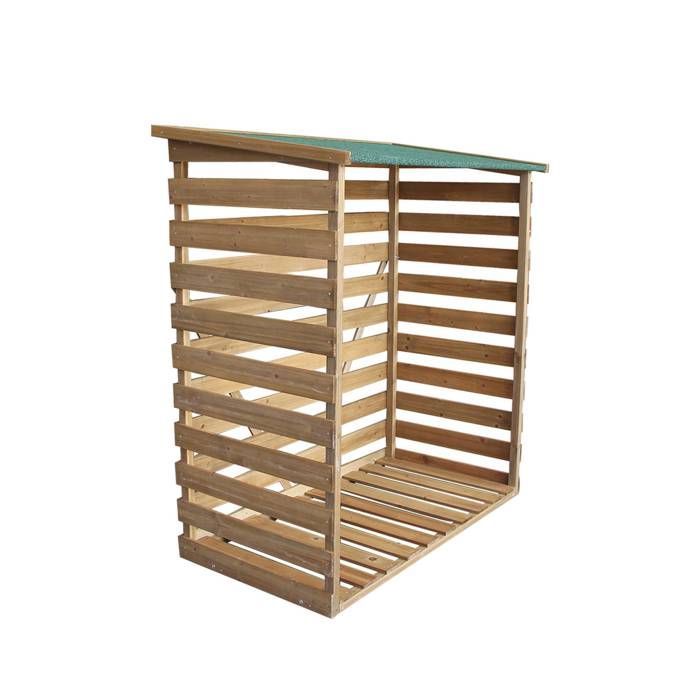 MCombo Houten plank met achterwand voor buitenhaard 1200, houten schuilplaats met waterdichte hoes (natuurlijk)