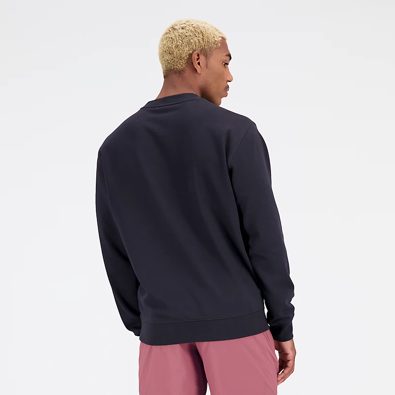 Homme Essentials Stacked Logós Terry Kerek Nyakú Pulóver – FEKETE