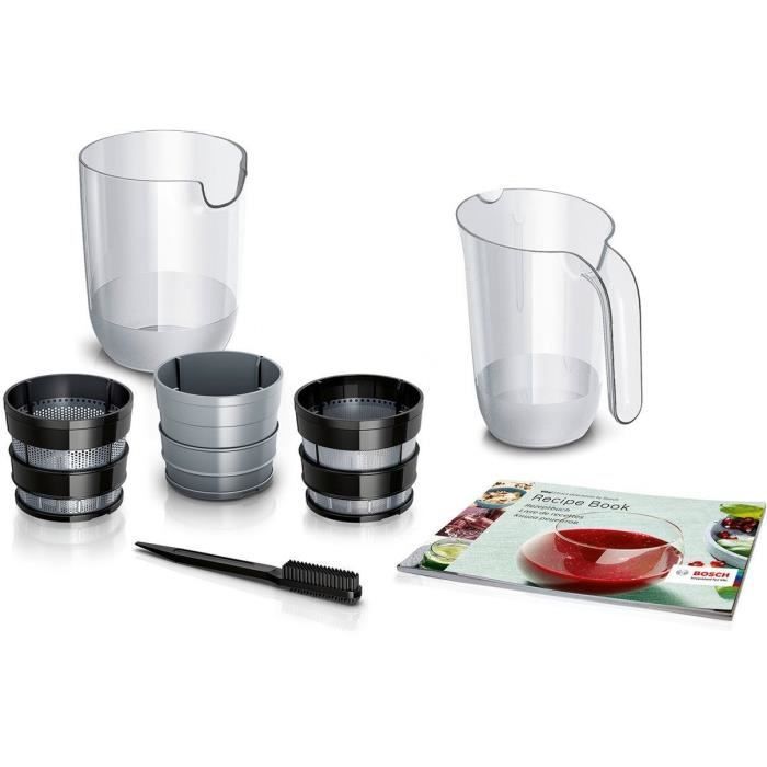 Juicer - BOSCH - MESM731M VitaExtract - Black/Stainless Steel - 150 W - 1 Speed + Reverse - Safety System on the Lid
