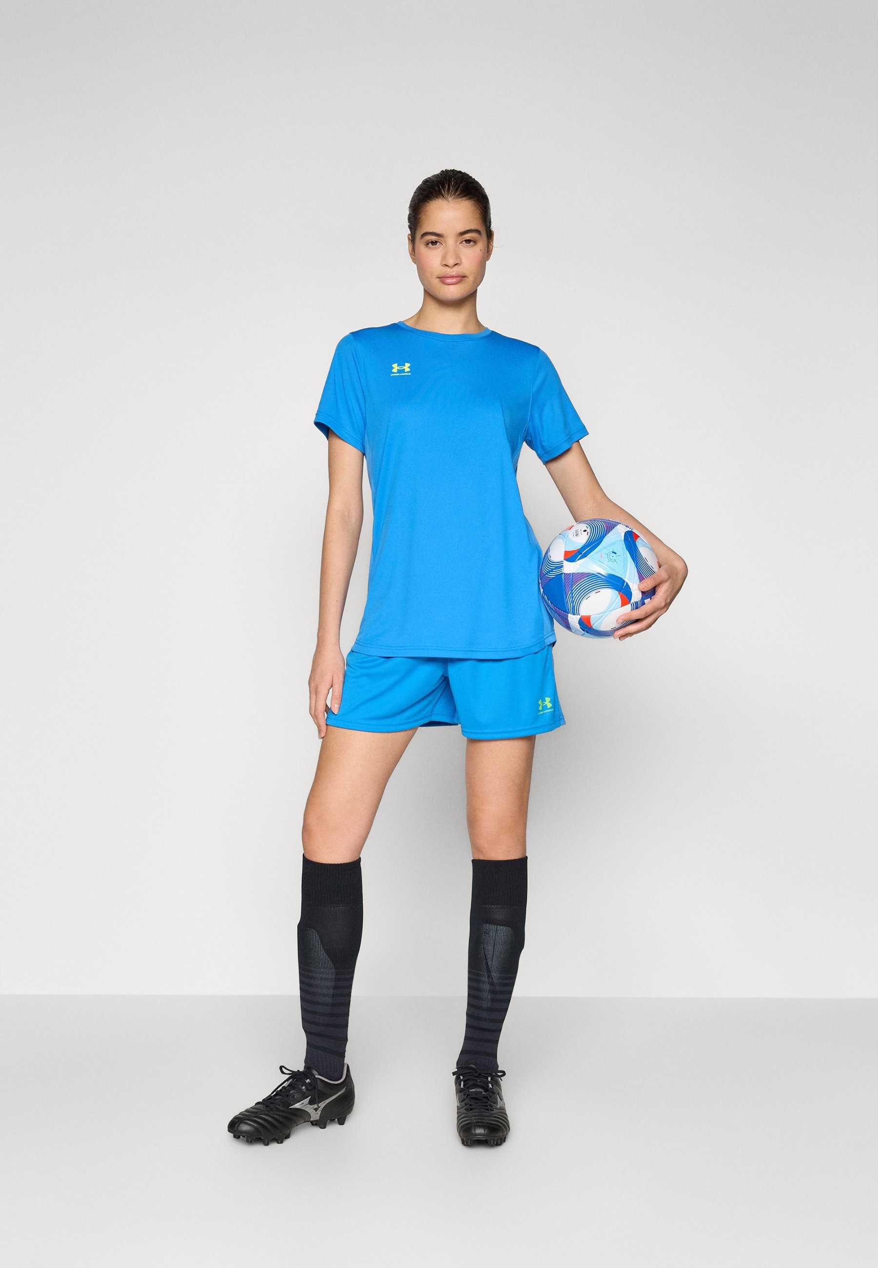 Pantaloncini sportivi Under Armour CHALLENGER - blu atlantis/giallo ad alta visibilità