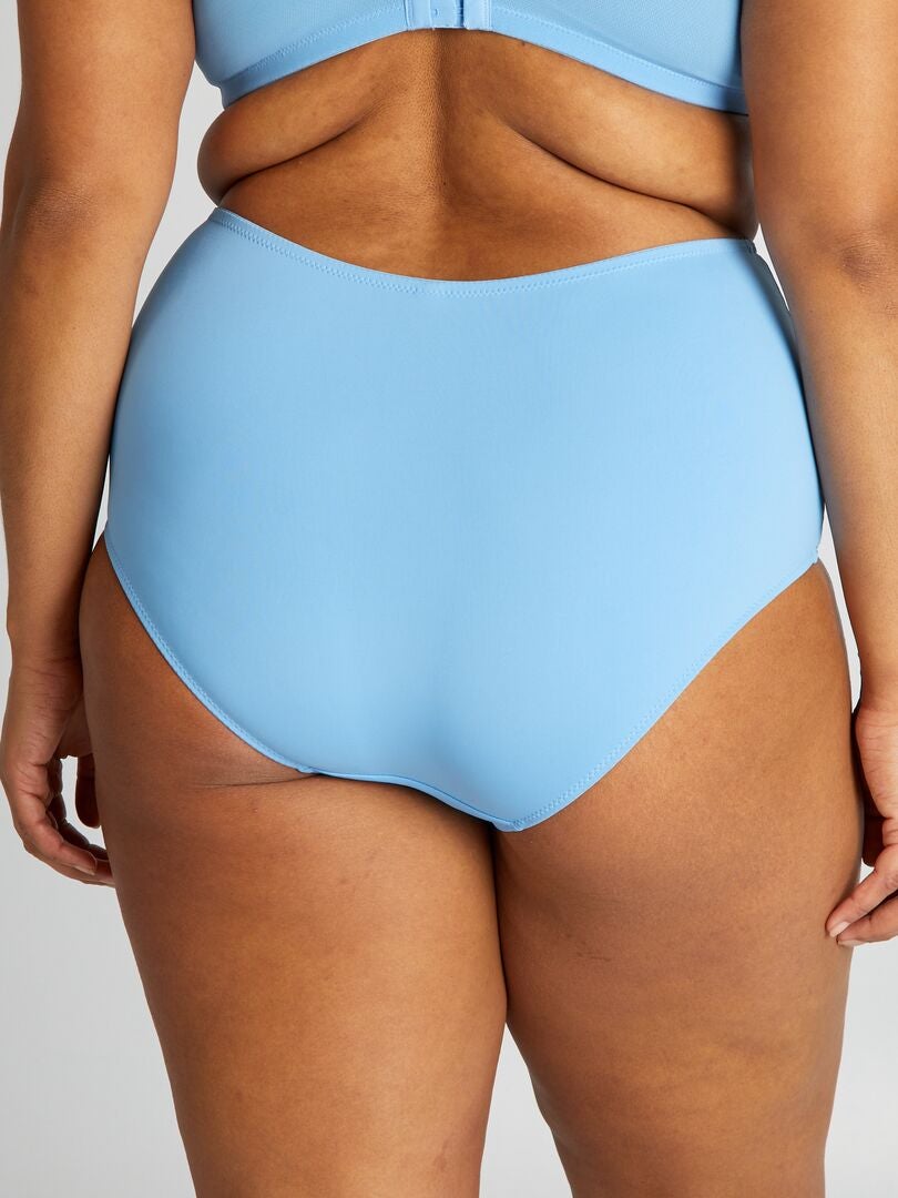Effen slip met borduursel - BLAUW