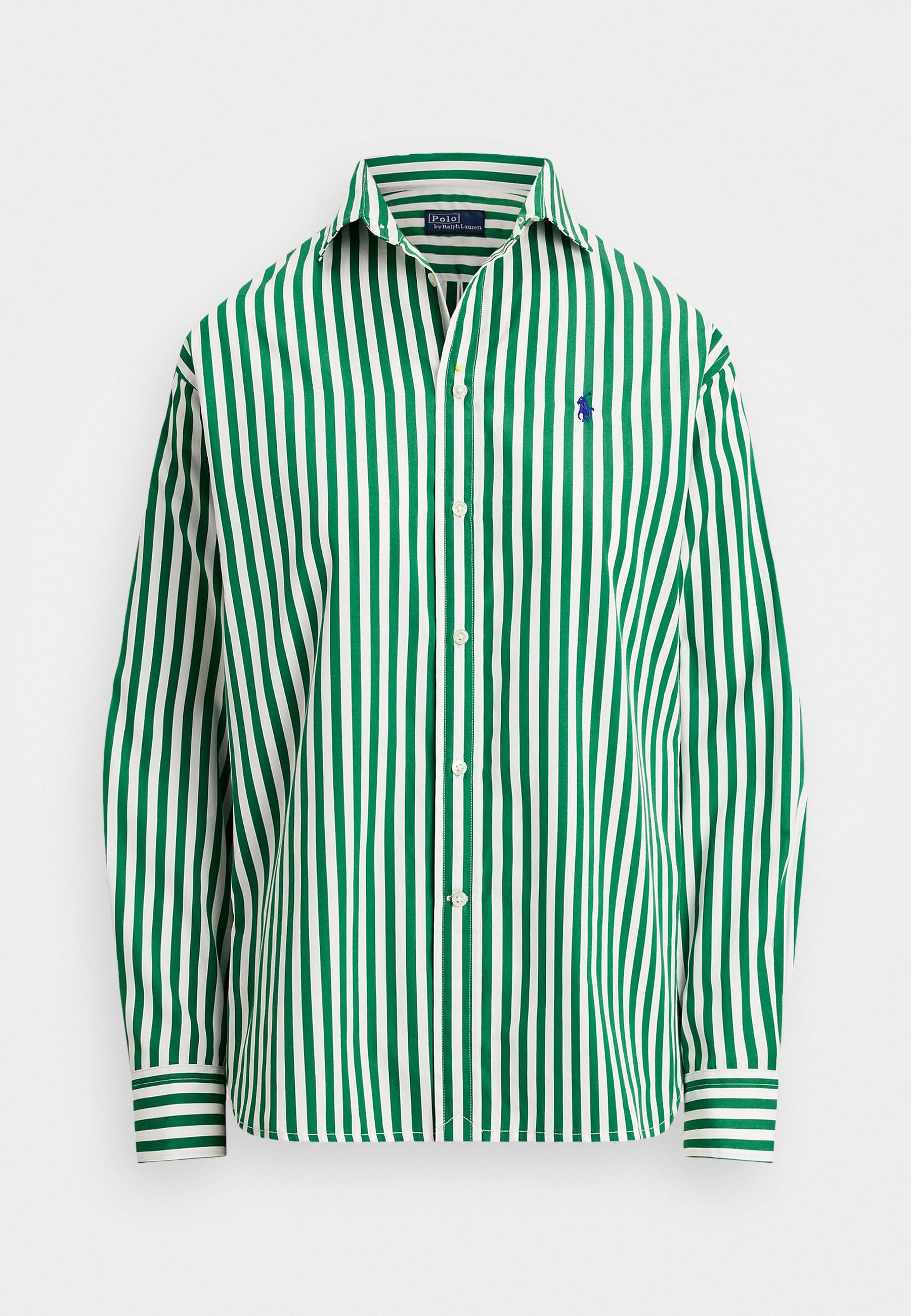 Polo Ralph Lauren RELAXED FIT GESTREIFTES BAUMWOLLHEMD - Bluse mit Knopfleiste - Grasgrün/Weiß
