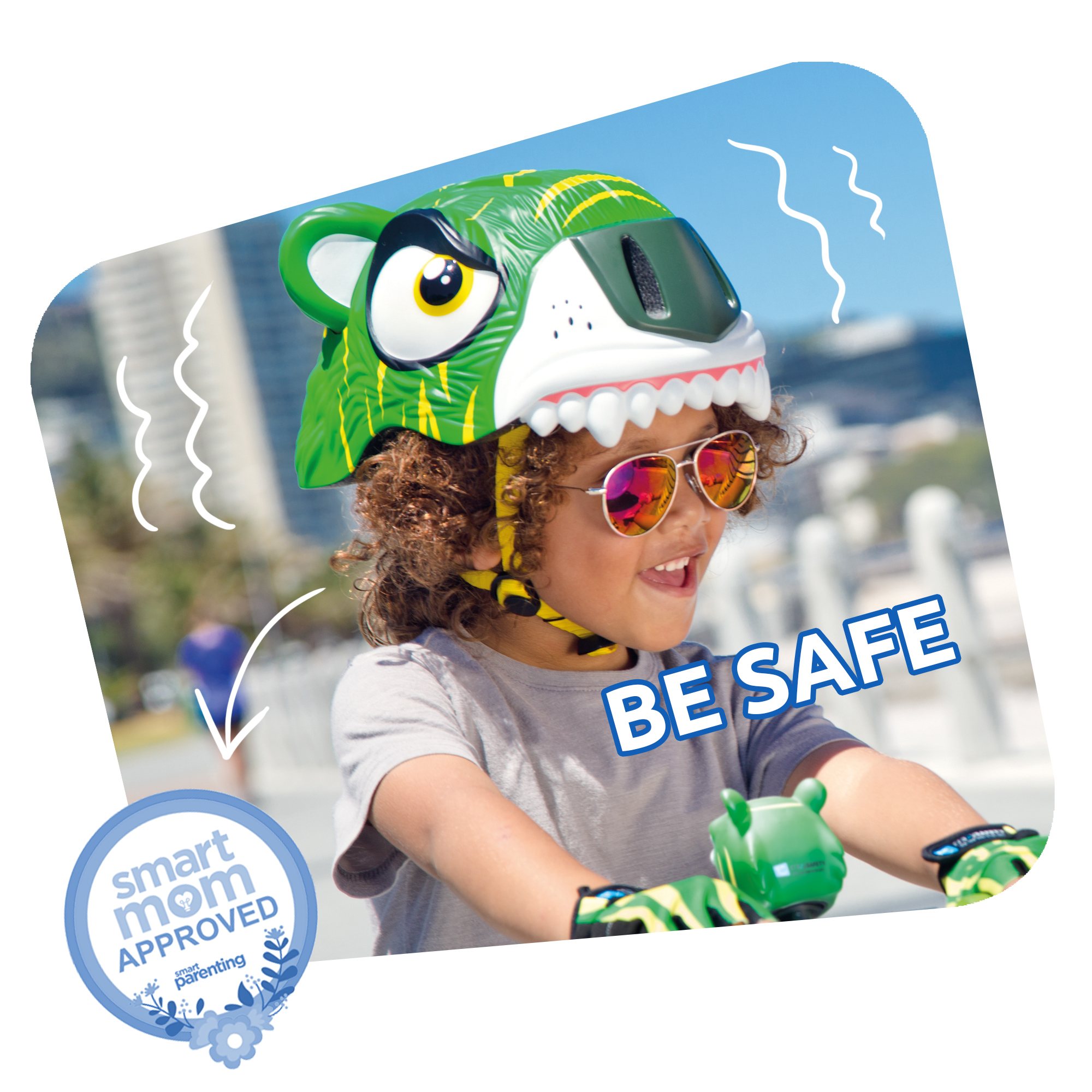 Kinderfahrradhelm | Green Tiger | Crazy Safety | EN 1078-geprüft