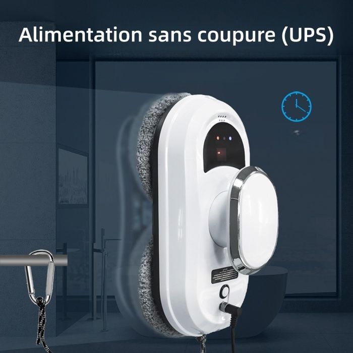 Elektrischer Fensterreinigungsroboter (5600 Pa), intelligenter, automatischer Reiniger, tragbar, 35 ml, USV-geschützt, für alle Oberflächen, Wände, Marmor
