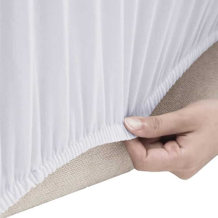Funda elástica para sofá de 4 plazas vidaXL, color blanco, poliéster jersey 332951