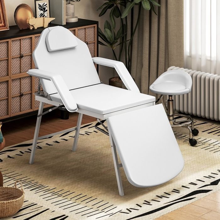 Table de massage pliante WELLTIN 182x82x68 cm, lit massage portable réglable, cuir synthétique, table esthétique pliable, appui-tête