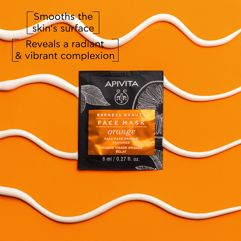 Máscara facial iluminadora de laranja Apivita Express Beauty Radiance