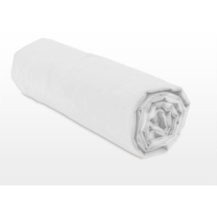 Sábana bajera ajustable - HOME LINGE PASSION - HP71772 - 180 x 200 cm + bolsillo profundo de 30 cm - Microfibra - 82 g - Blanca