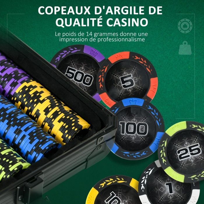 SPORTNOW - Poker Case - Plastic - 57.5x24x10.5cm - Black