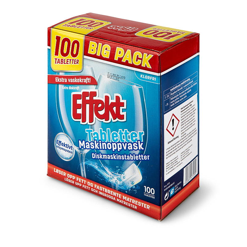 Oppvaskmaskin med 100 tabletter