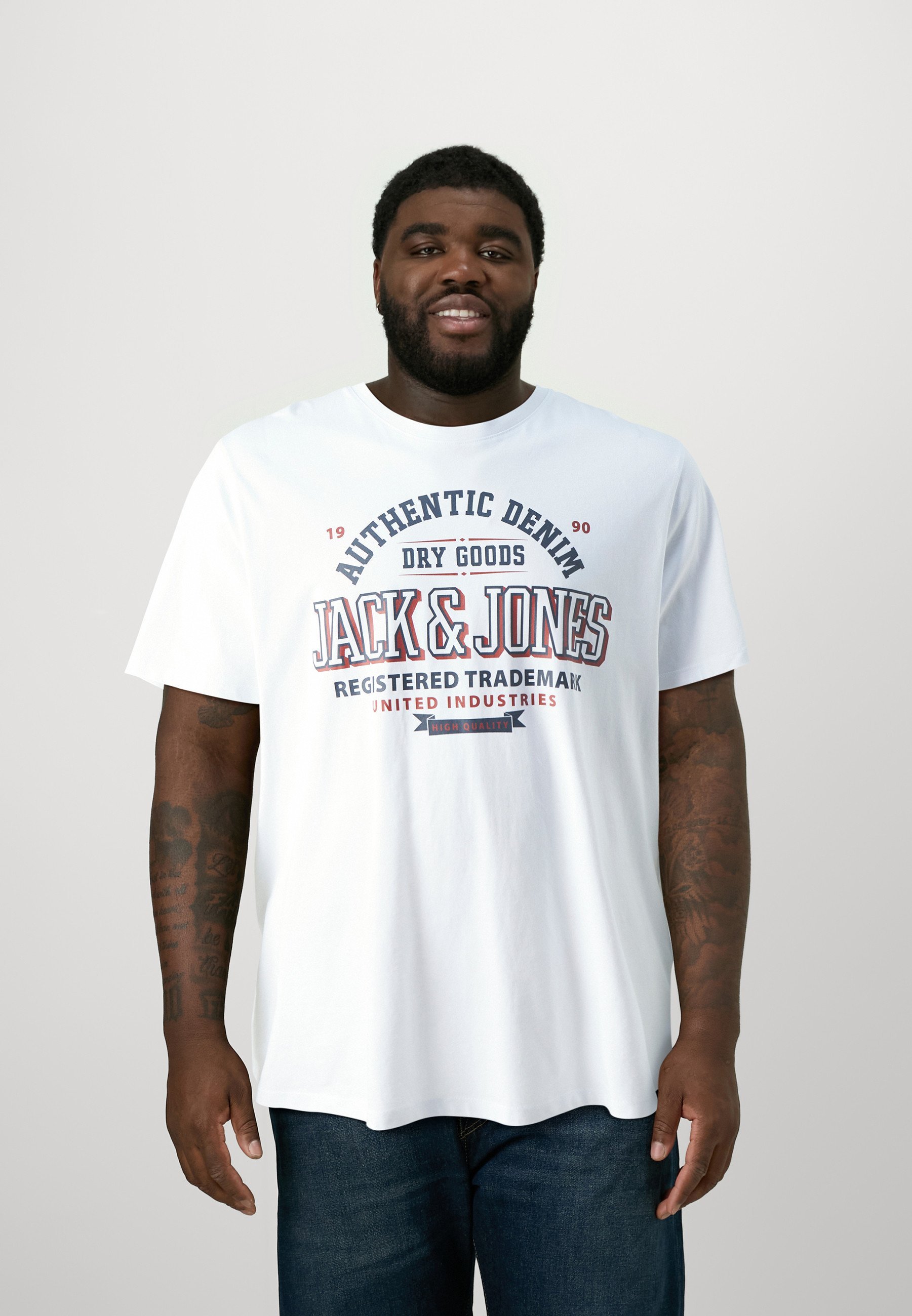 Jack & Jones JJELOGO TEE NECK 5 PACK - Printtipaita - dark navy/white/kombuchae/black/mountainspringJack & Jones