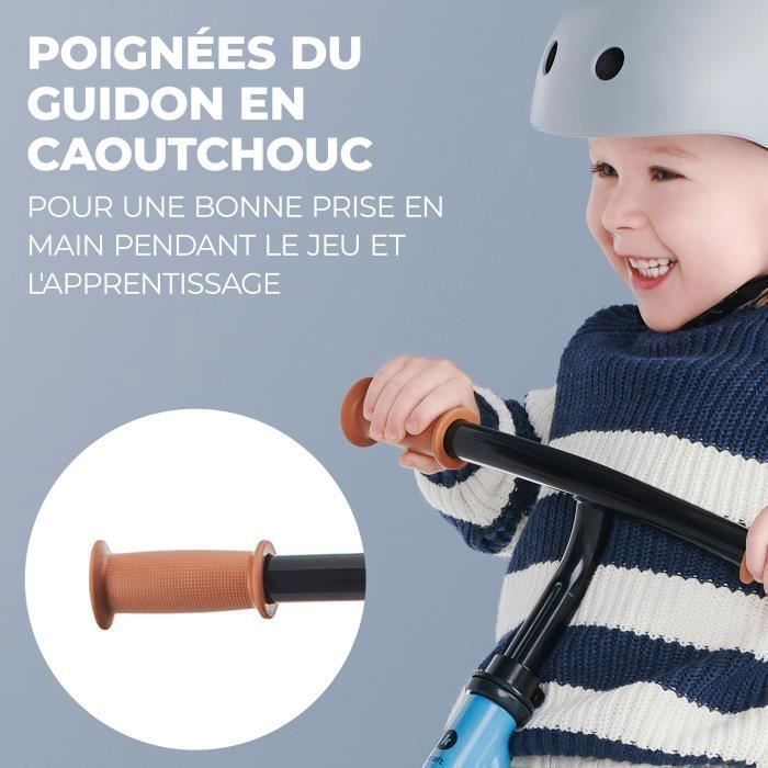 Draisienne Bébé Kinderkraft 2WAY NEXT, Cadre Bas, Roues en Mousse, Selle Réglable, Légère et Ergonomique, Montage Facile, Bleu