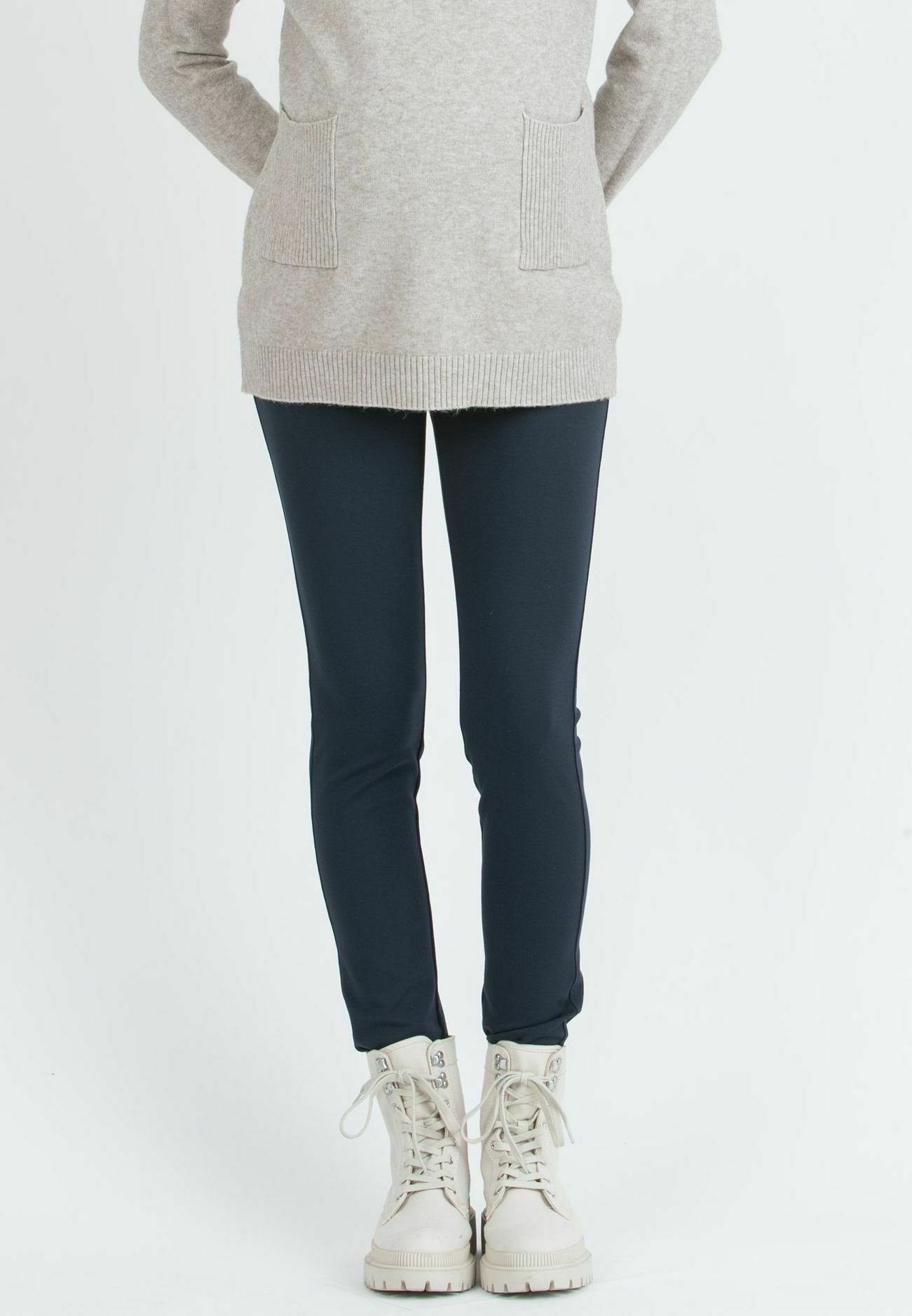 Attesa zwangerschapsbroek, slim fit, van warme, superrekbare Ponte di Roma - blauw