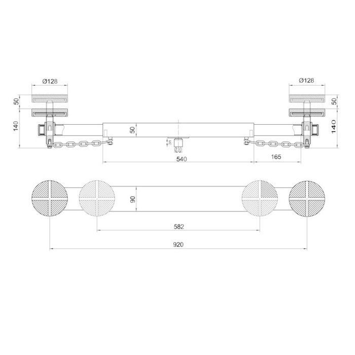 Viga de elevación - BAHCO - 1 T - Acero de alta resistencia - Compatible con gato hidráulico - 1000 kg