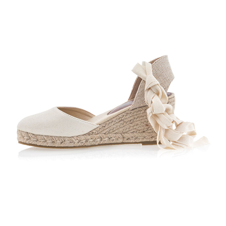 Dámské béžové espadrilky s lanovou podrážkou