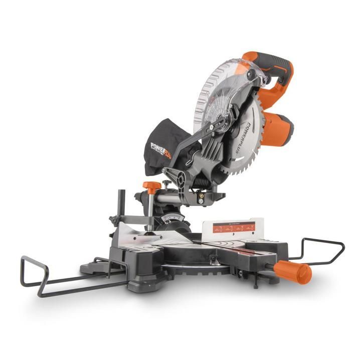 Sierra ingletadora inalámbrica Dual Power de 20 V POWDP2560 - Diámetro de corte de 210 mm - Láser integrado - Batería y cargador no incluidos - 1 accesorio