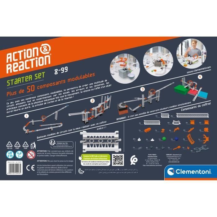 Clementoni - Action & Réaction - Coffret Starter set - Circuit bille - 50 pièces