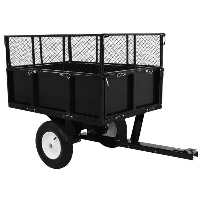 Remolque basculante - Omabeta - 300 kg - Acero - 153 x 77 x 103 cm - Negro