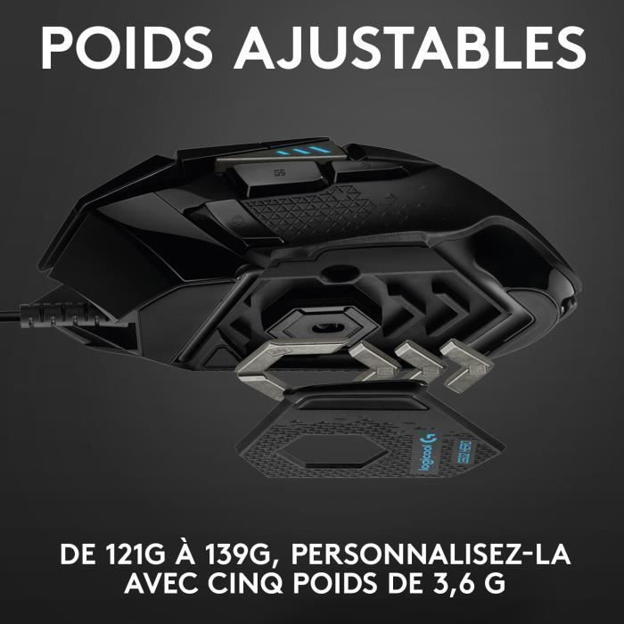 Gamingmuis - Bedraad - Logitech G - G502 Hero - Zwart