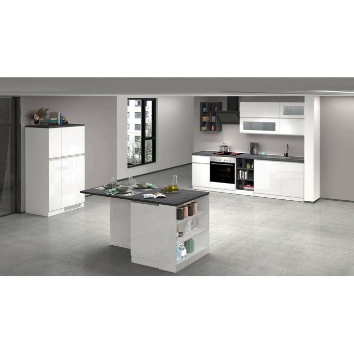 Cuisine Complète Balme Dmora, en Bois Nobilité Blanc Brillant