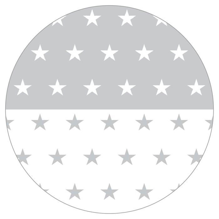 Alfombra para parque infantil - ROBA - Estrellitas - Gris/Blanco - Universal - 18 x 96 x 96 cm