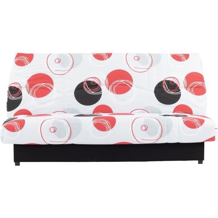 Sofá cama Click-clack de 3 plazas - Gris Planeta - 190 x 90 x 92 cm - PIXIE