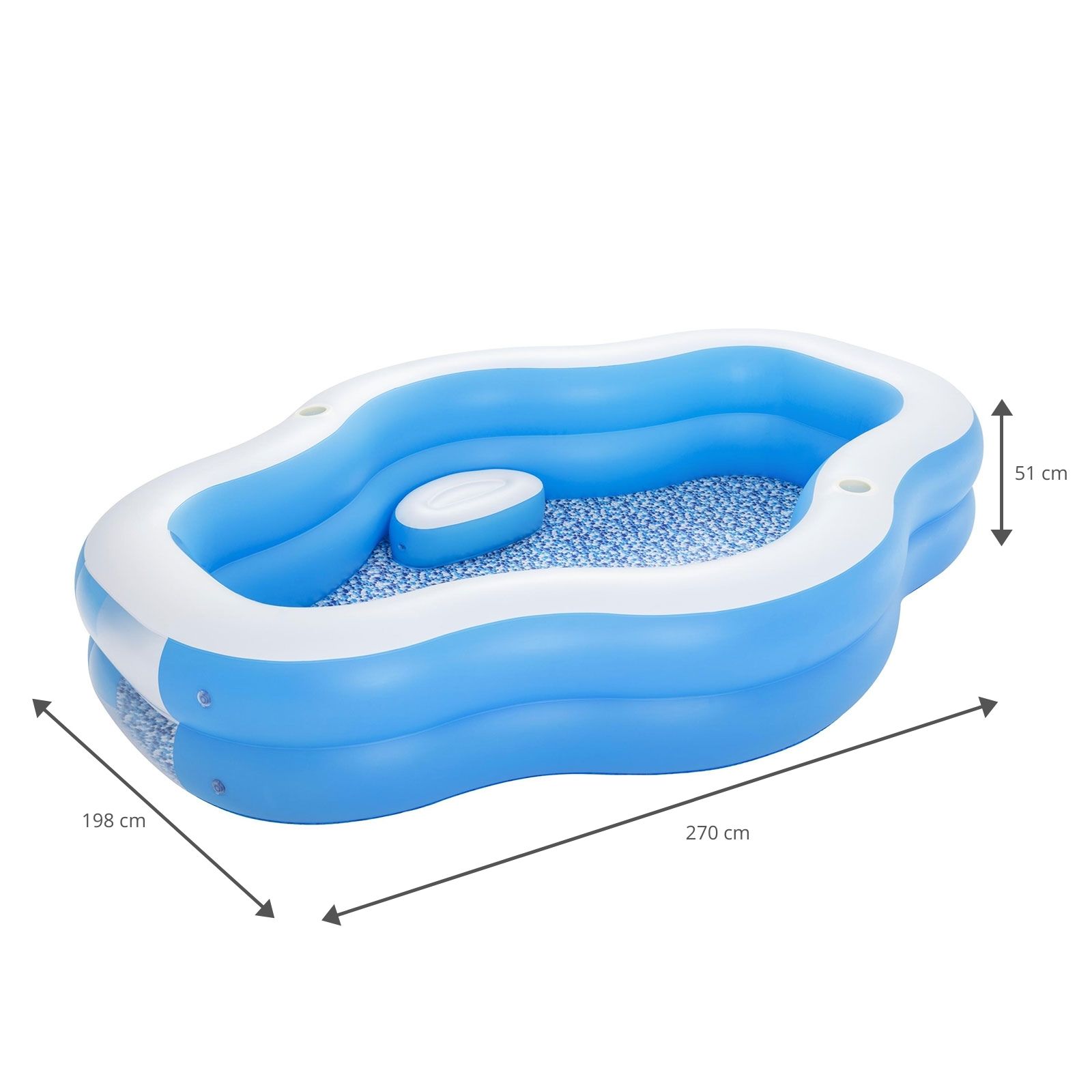 Piscine gonflable pour enfants Bestway 270 x 198 x 51 cm avec fenêtre transparente