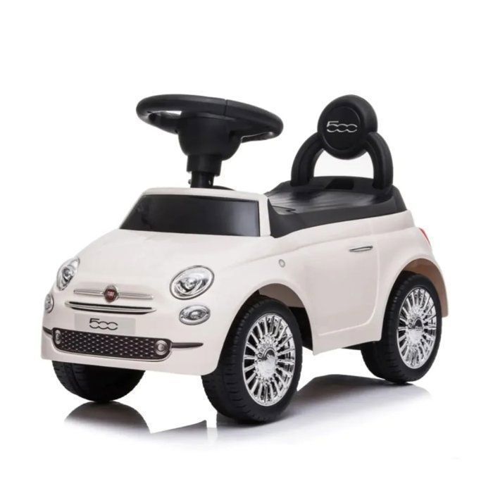 Fiat 500 Ride-On Toy - Officially Licensed Baby Car for Ages 1-3 - White - Horn & Trunk - Walking Aid