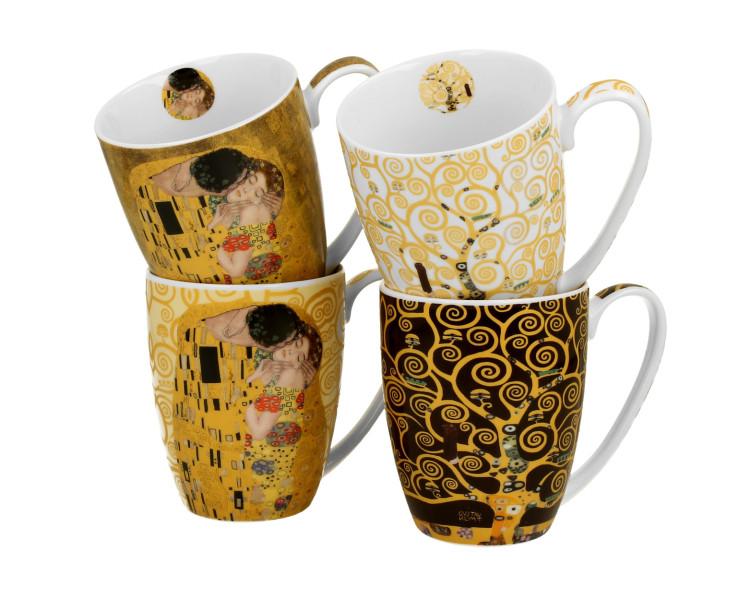 Zestaw 4 Kubków Klimt 350 ml do Kawy Herbaty Napoi