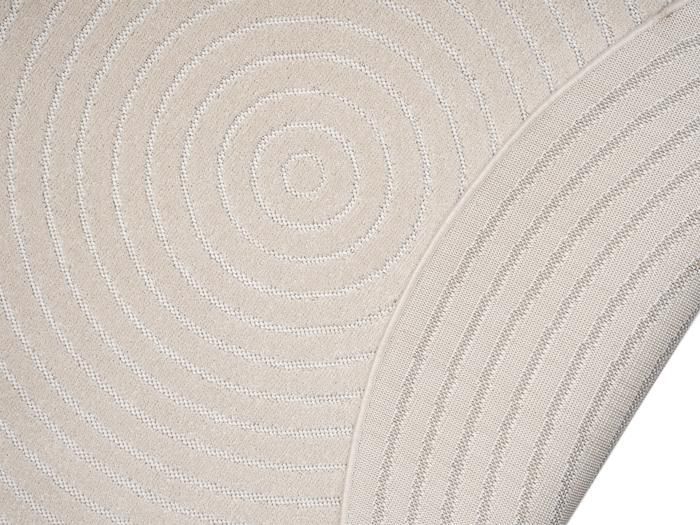 Modern vloerkleed voor de woonkamer - THE CARPET - Santo Plus - Crème - Rond 120 cm