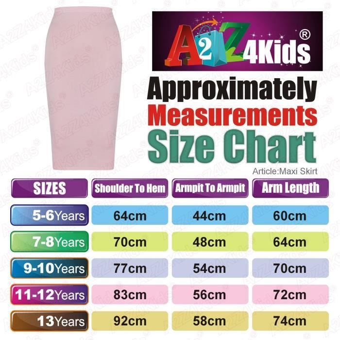 Jupe Maxi - Enfants - Filles - Taille élastiquée - Tissu doux - 5-13 ans