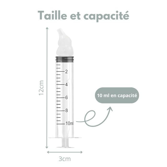 Jeringa aspiradora nasal para bebés, punta suave, plástico resistente, higiénica y fácil de limpiar.
