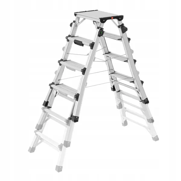 Drabina alu teleskopowa Hailo D100 TL 4x4 / 5x5 / 6x6 (wys. rob. 2,87 m)
