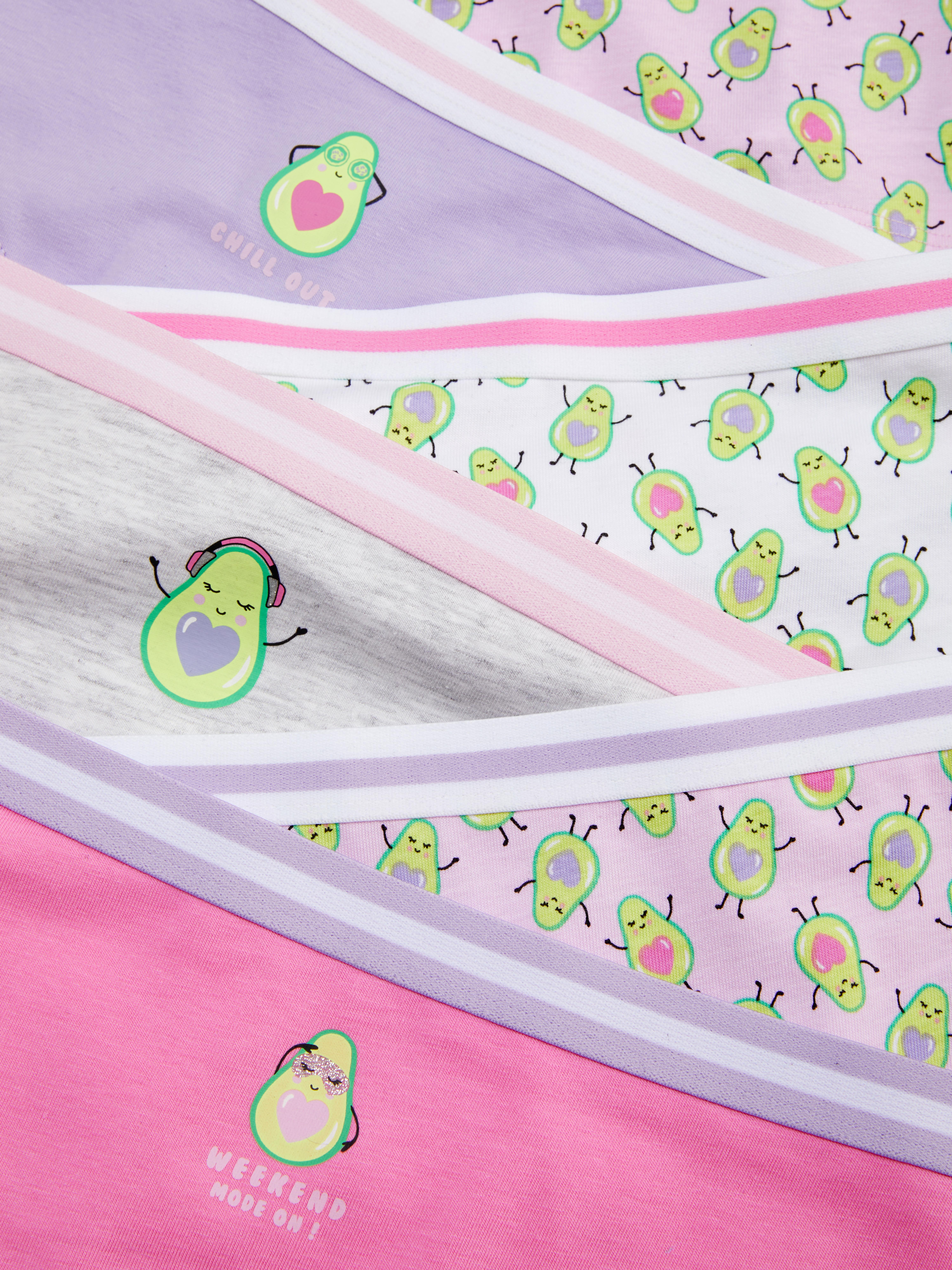 Hipster-Slips mit Avocado-Print, 6er-Set. Sechs Slips mit elastischem Bund und einzigartigem Avocado-Muster.