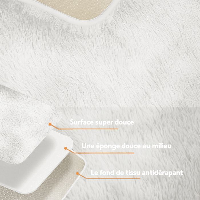 Tapis Salon , Frixovel Tapis Chambre 120x160CM , Dessous Antidérapant , Doux Moelleux , Blanc