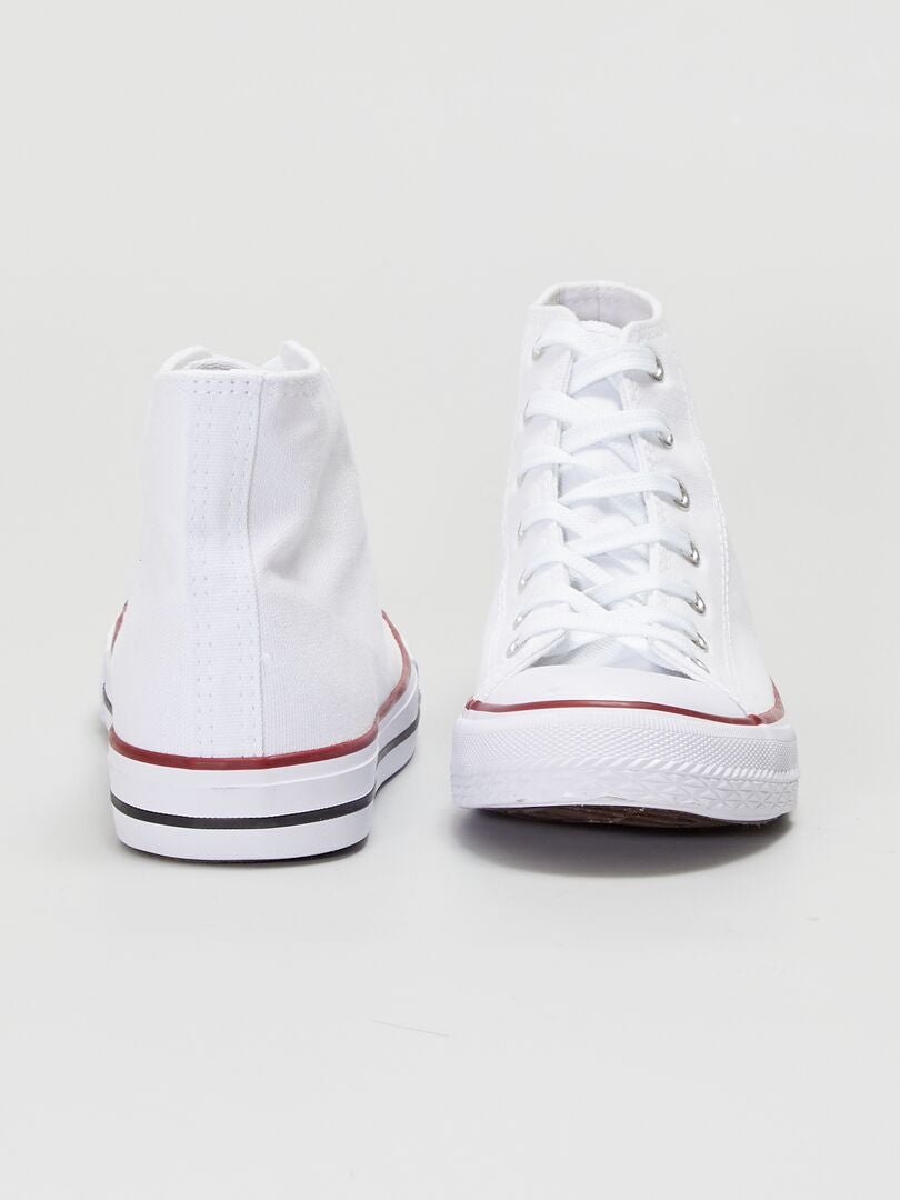 Hoge canvas sneakers - wit