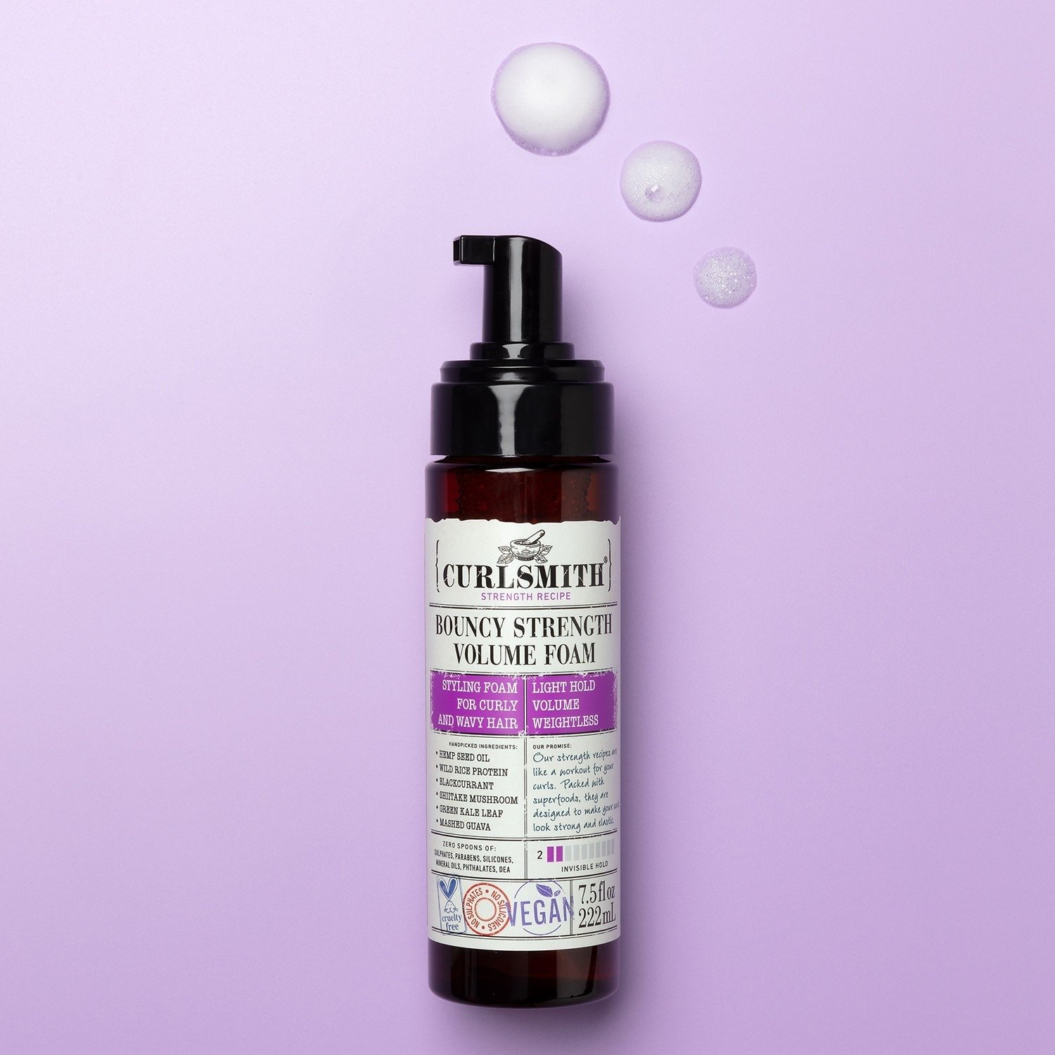 Curlsmith Bouncy Strength objemová pena na vlasy - 222 ml