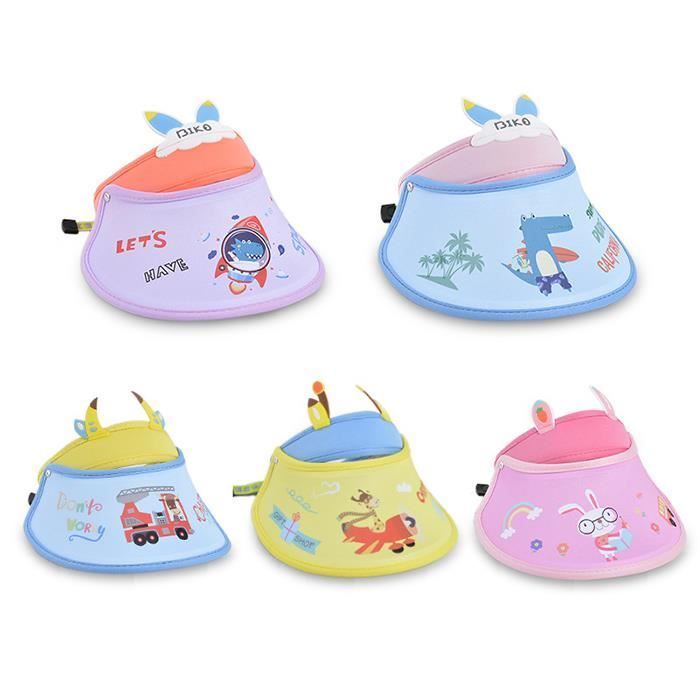Gorro de verano para niño FUNMOON - Diseño de dibujos animados - Protección solar - Tuzi Rosa