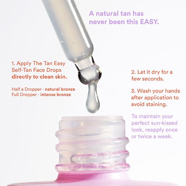 „Tan Easy Self Tan Face Drops“ veido bronzantas Veido bronzantai