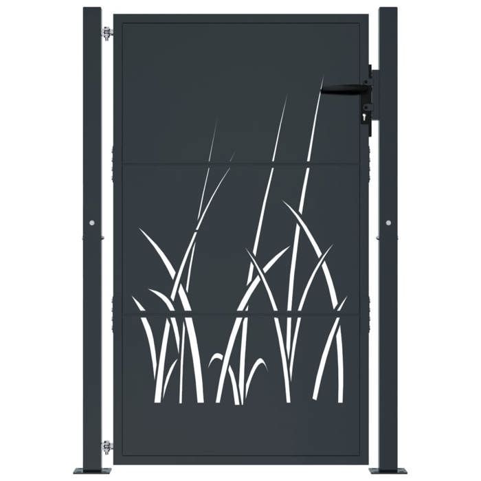 vidaXL Garden Gate, Patio Gate, Security Barrier, Outdoor Terrace Gate, Anthracite 105x130 cm Steel 153168