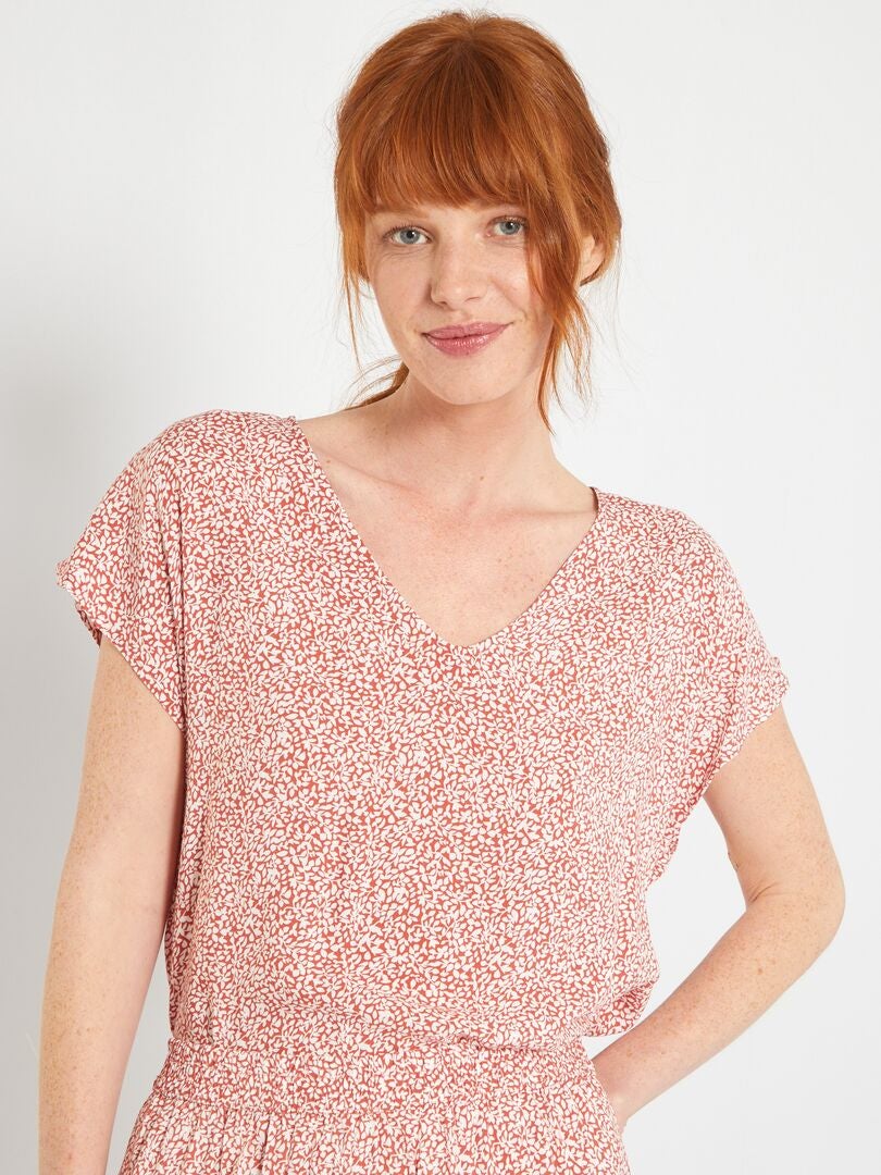 JDY Bloemenblouse - ORANJE